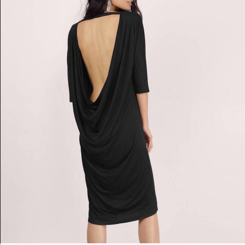 NWT Tobi open back stretchy black midi dress